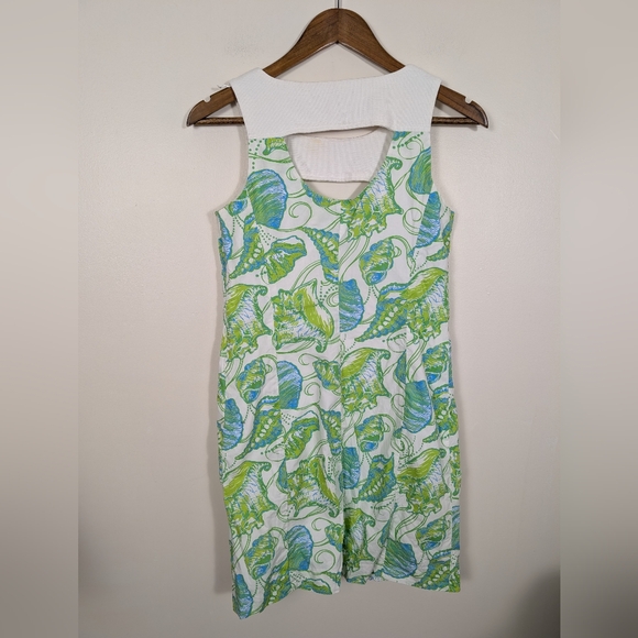 Lily Pulitzer Jubilee White & Green Shell Print Shift Mini Dress - Picture 4 of 10